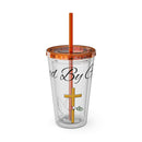 Saved By Grace Water Tumbler - Christian Gifts for Women Men - Faith Based Gifts