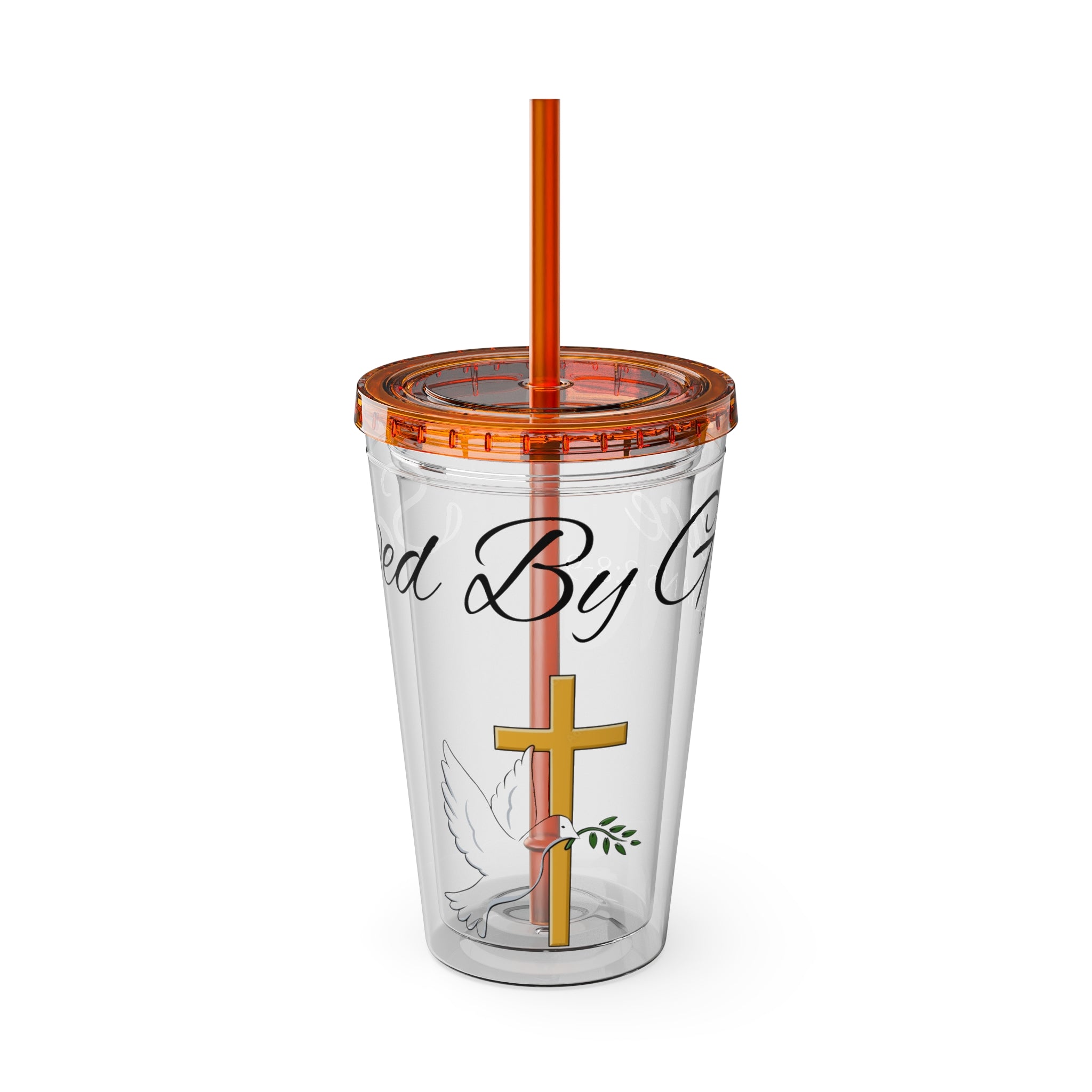 Saved By Grace Water Tumbler - Christian Gifts for Women Men - Faith Based Gifts