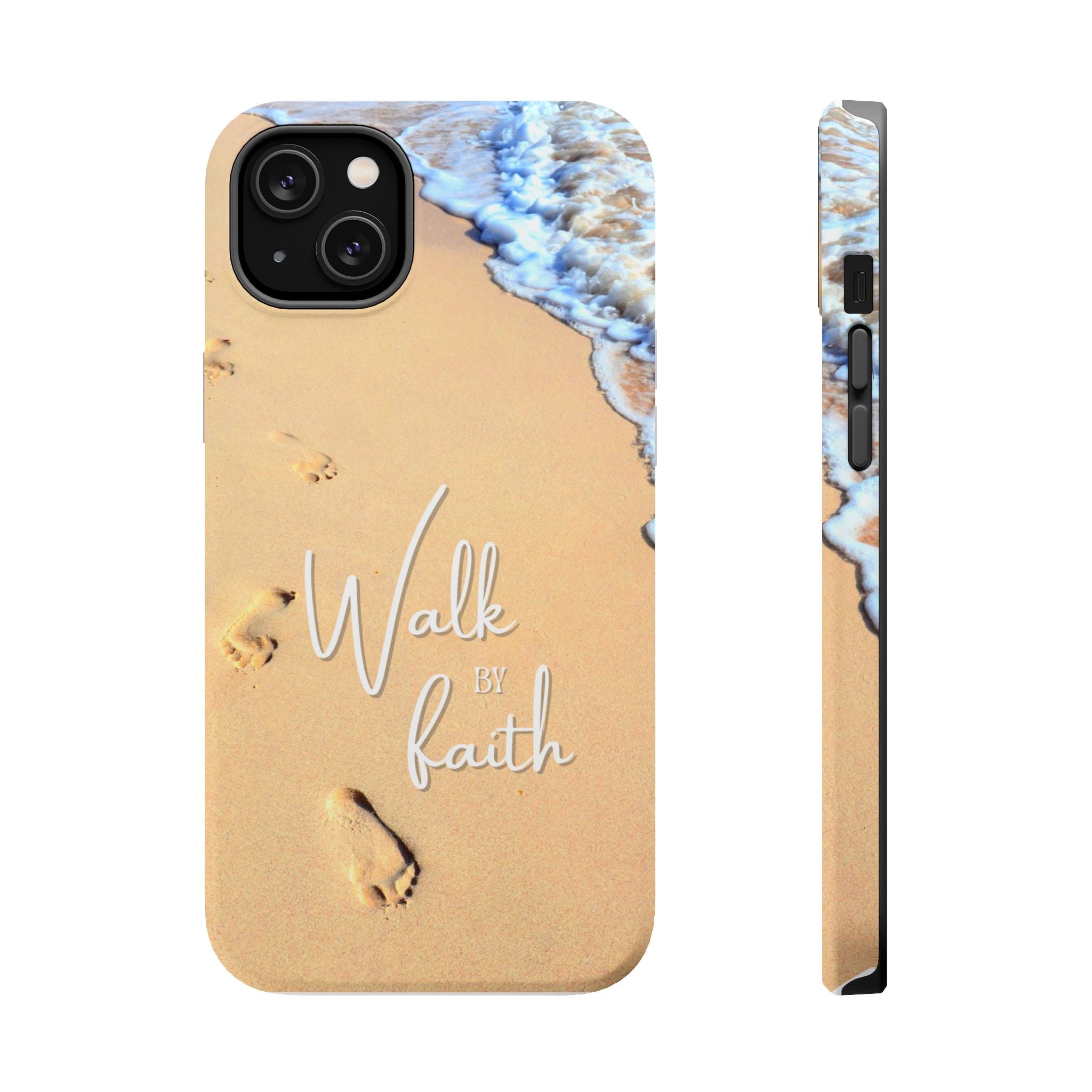 iPhone Inspirational Magnetic Phone Case, Unique Phone Accessories, Faith-Based Gifts, Coastal Vibes, Walk by Faith Design