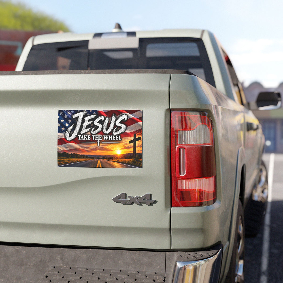 Jesus Take the Wheel – Patriotic Highway Christian Car Magnet