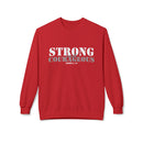 Strong & Courageous Crewneck Sweatshirt — Jeremiah 1:9 Inspirational Christian Pullover