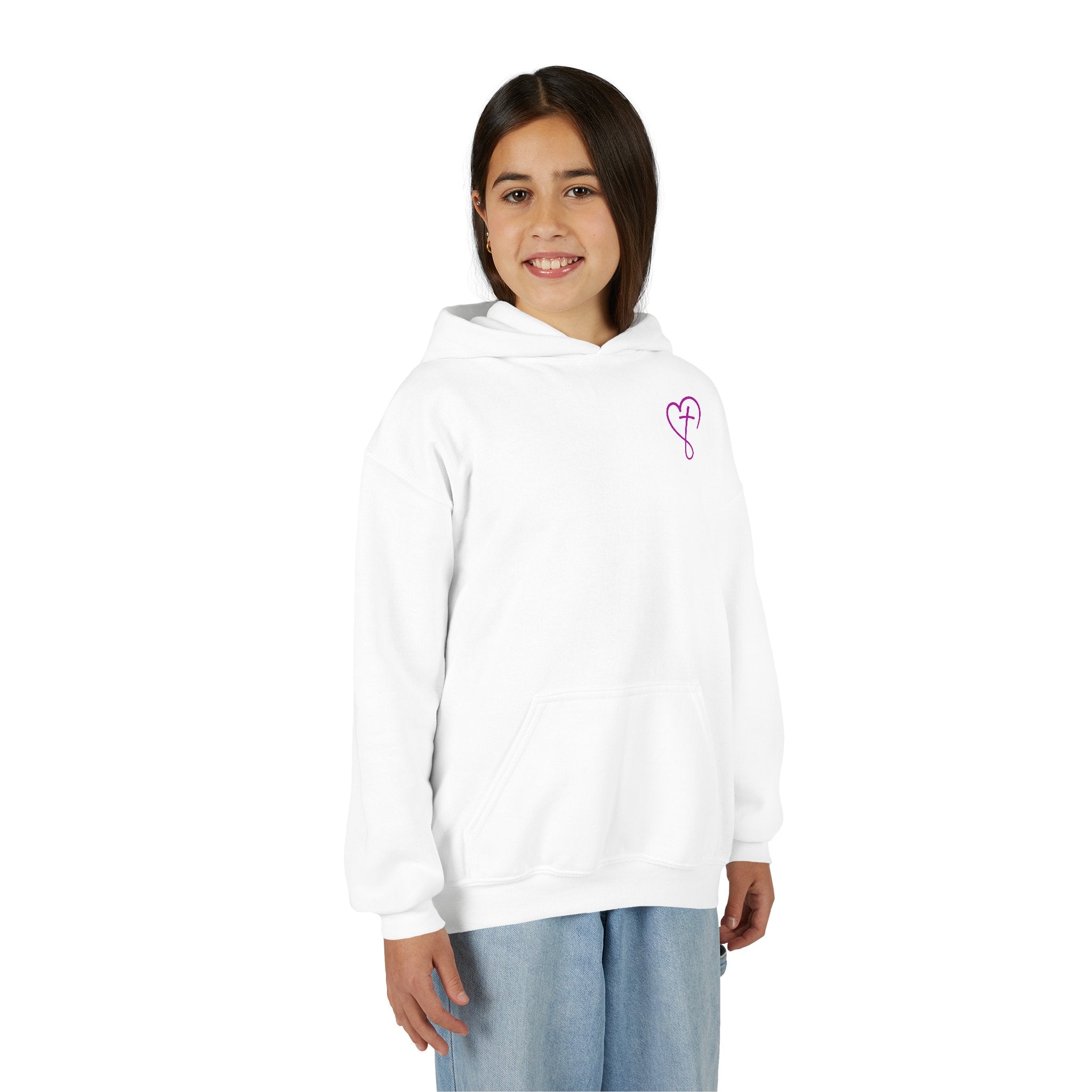 Youth Hoodie — 'Romans 6:7 I Am Set Free' Christian Faith Pullover
