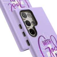 Samsung - "With God All Things Are Possible" Inspirational Purple Tough Case
