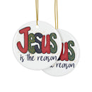 Ceramic Ornament — "Jesus Is The Reason For The Season" Nativity Christmas Tree Decoration