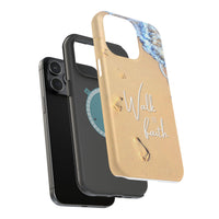 iPhone Inspirational Magnetic Phone Case, Unique Phone Accessories, Faith-Based Gifts, Coastal Vibes, Walk by Faith Design