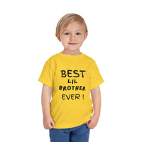 Best Lil Brother Ever Toddler Tee, Cute Kids Shirt, Sibling Gift, Birthday Gift for Toddlers, Family Matching Tee, Baby Shower Present