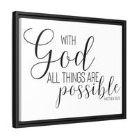 Matte Canvas Framed Print — "With God All Things Are Possible" Inspirational Wall Art