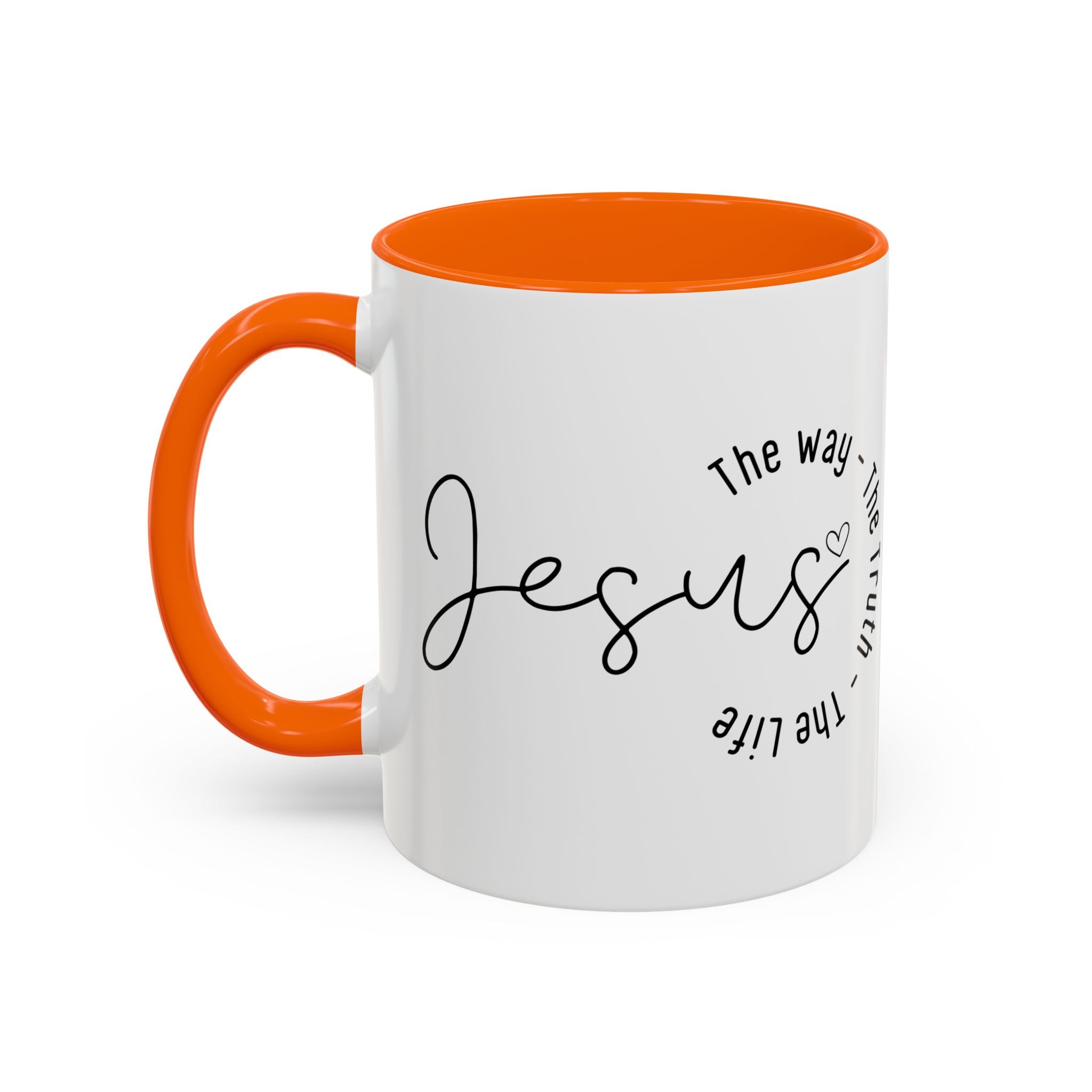 Jesus Coffee Mug – Script Faith Mug with “Jesus: The Way • The Truth • The Life” – Inspirational Religious Gift