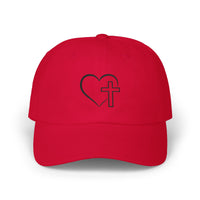 Christian Heart & Cross Hat — Embroidered Faith Baseball Hat