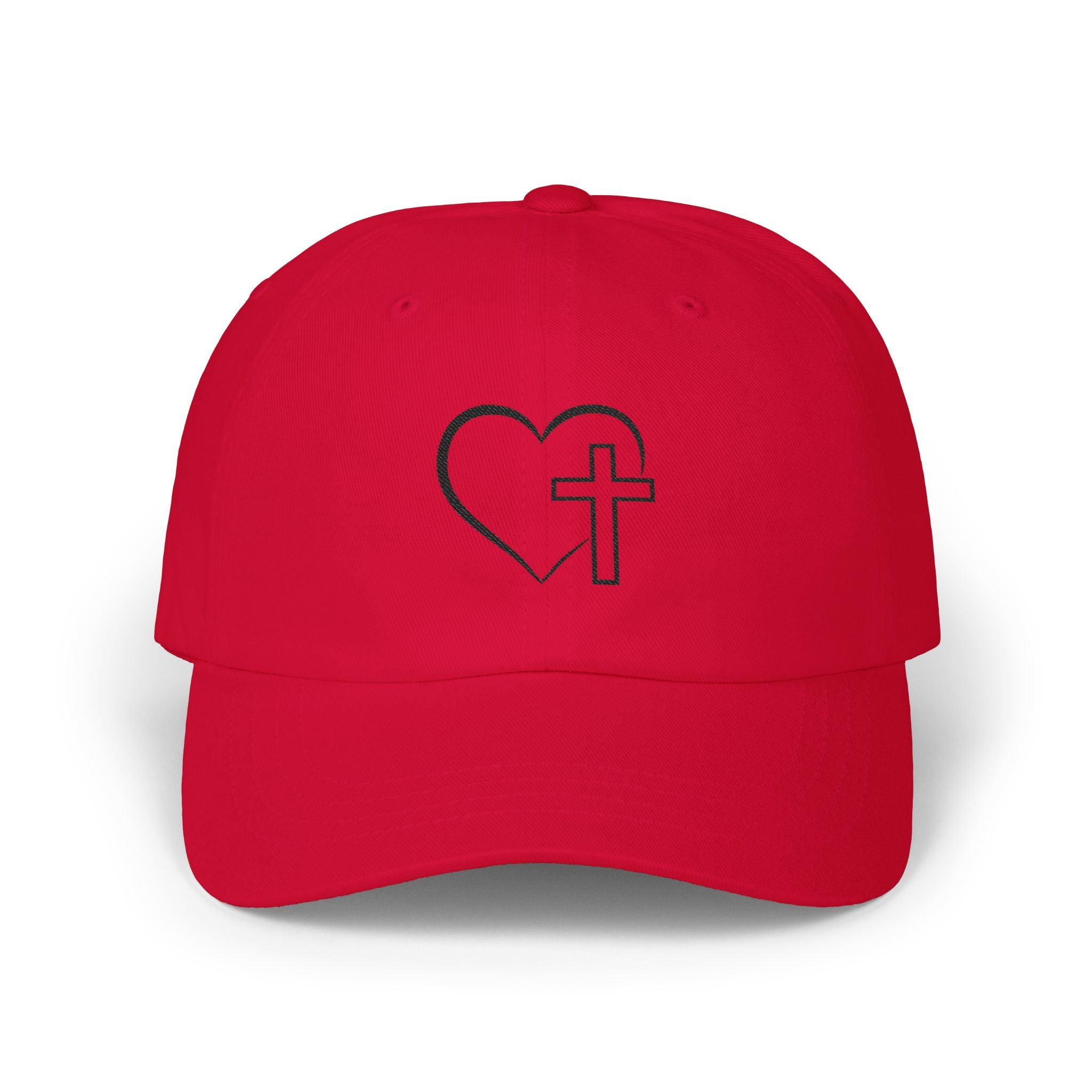 Christian Heart & Cross Hat — Embroidered Faith Baseball Hat