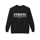 Strong & Courageous Crewneck Sweatshirt — Jeremiah 1:9 Inspirational Christian Pullover