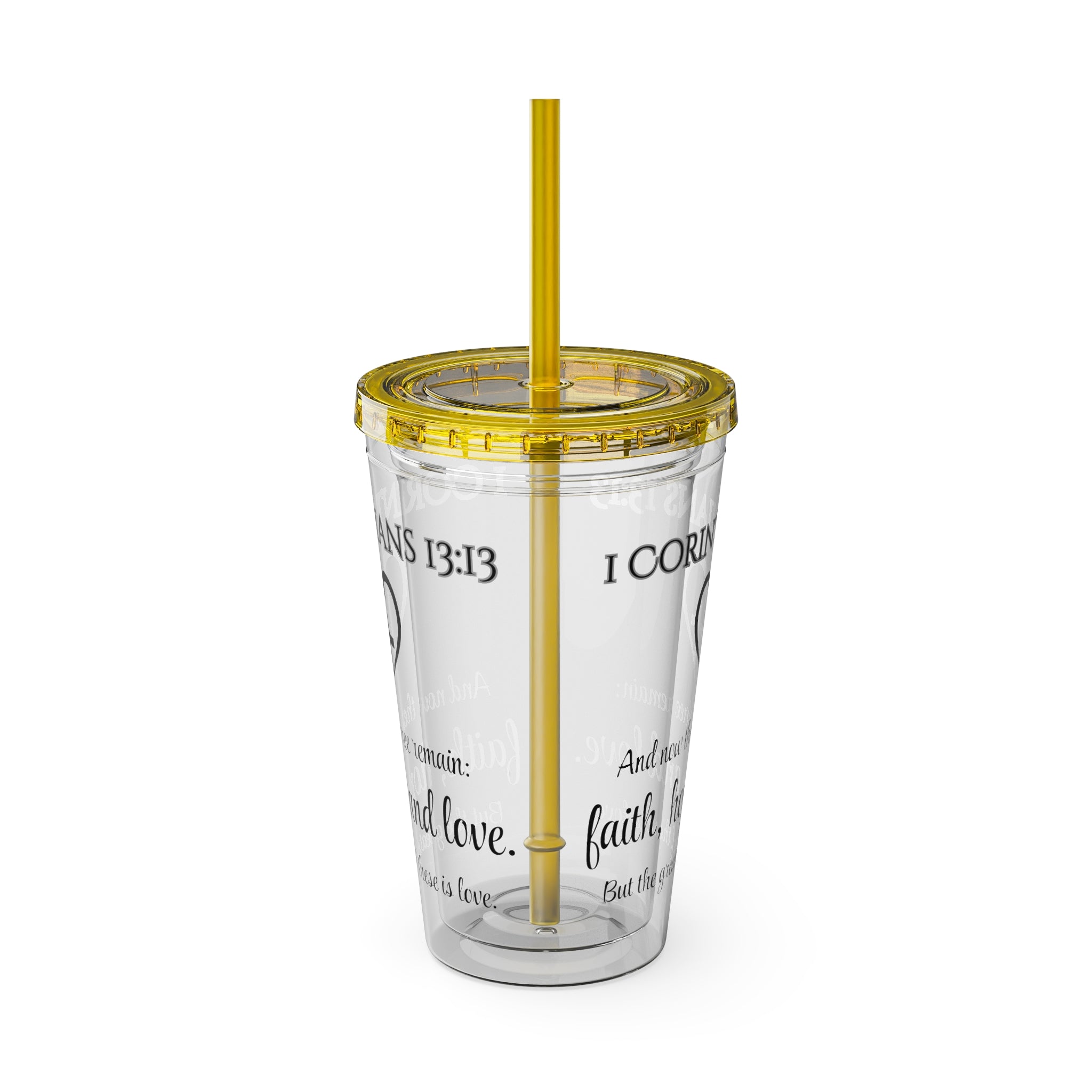 Faith Hope Love Water Tumbler - Christian Gifts for Women Men - Faith Based Gifts