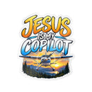 Jesus Is My Copilot – Mountain Sunset Christian Vinyl Sticker