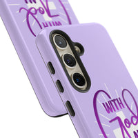 Samsung - "With God All Things Are Possible" Inspirational Purple Tough Case