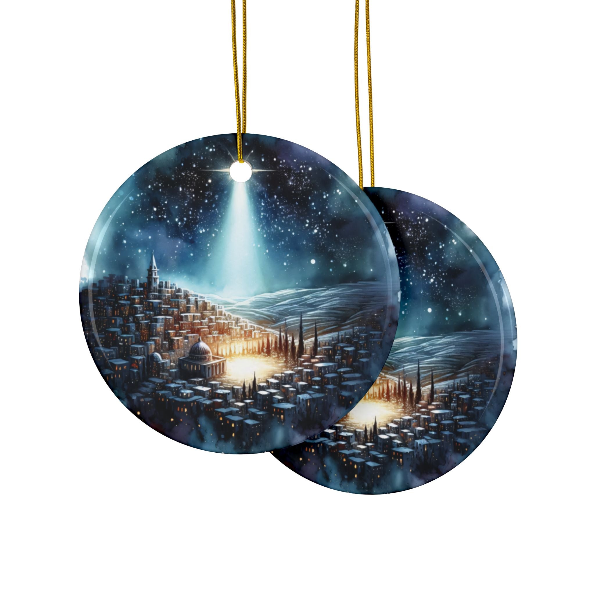 Ceramic Ornament — Moon Shining on Bethlehem