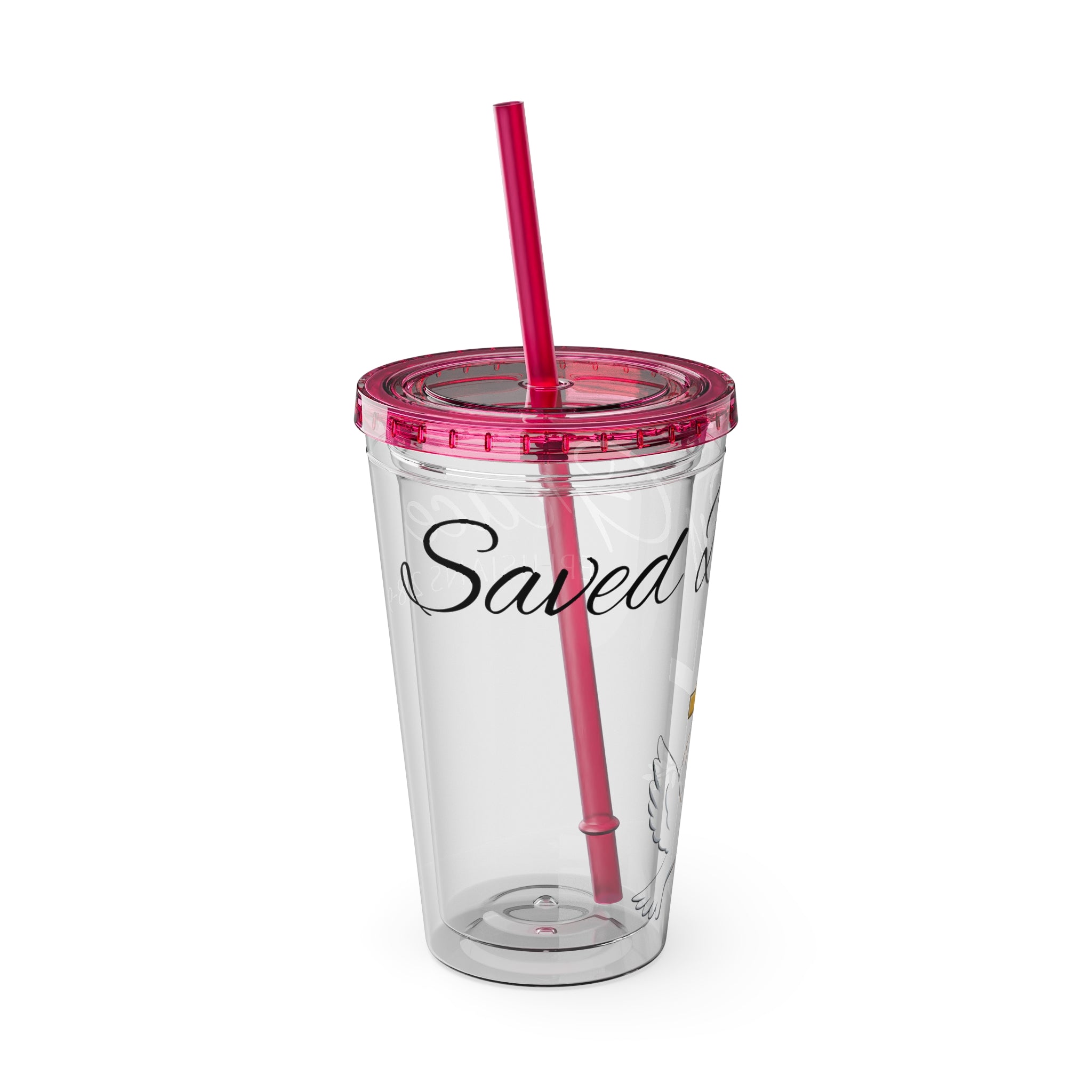 Saved By Grace Water Tumbler - Christian Gifts for Women Men - Faith Based Gifts