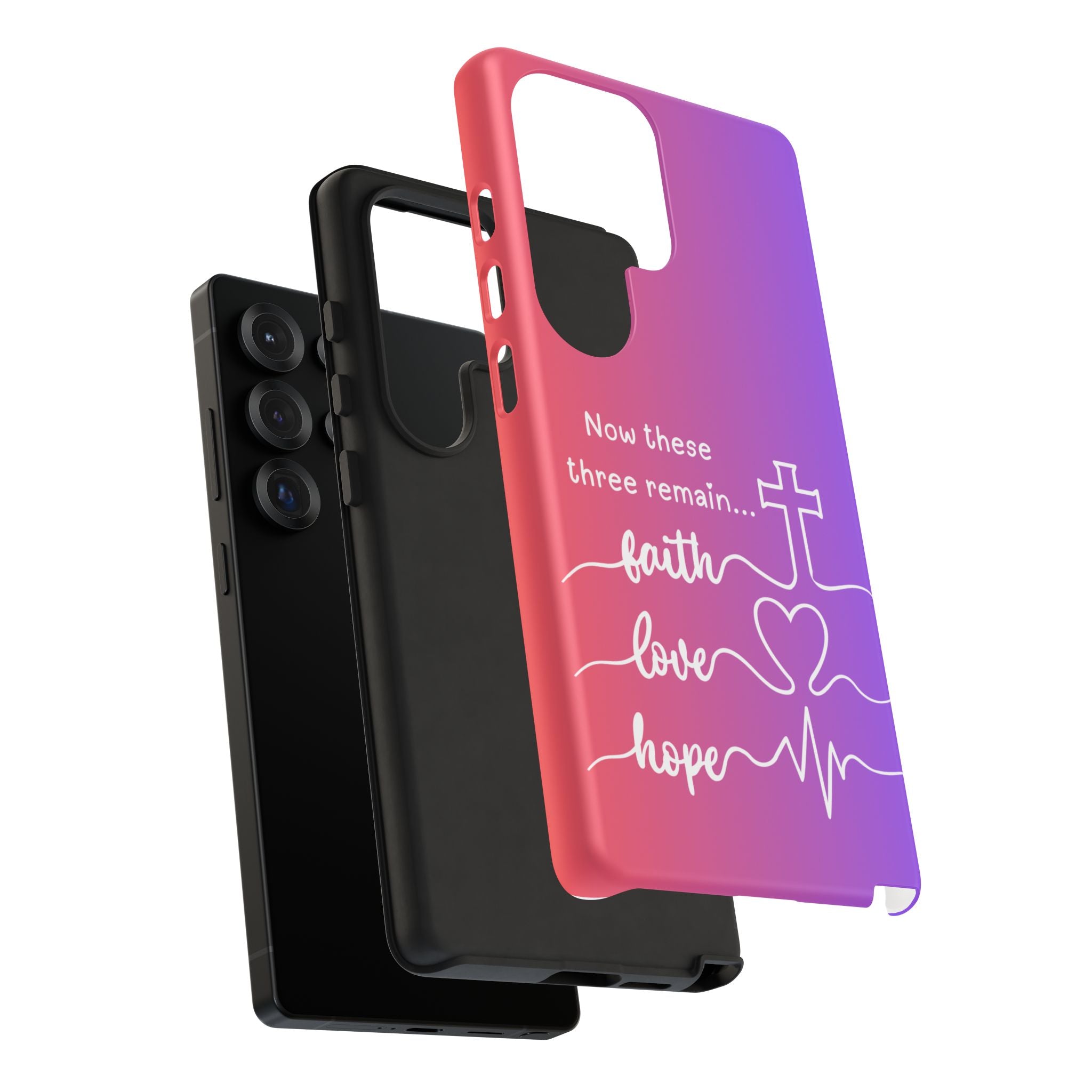 Samsung Faith, Love & Hope Gradient Phone Case — 'Now These Three Remain' Christian Protective Case