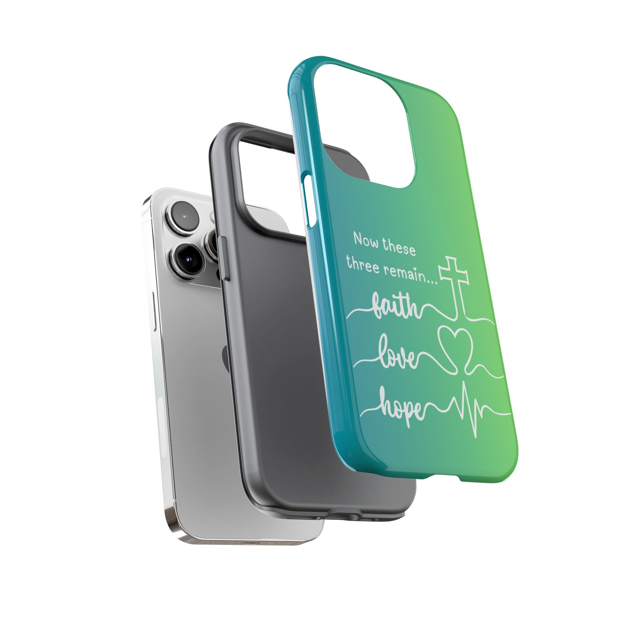 iPhone - 'Faith Love Hope' Christian Cross Protective Cover