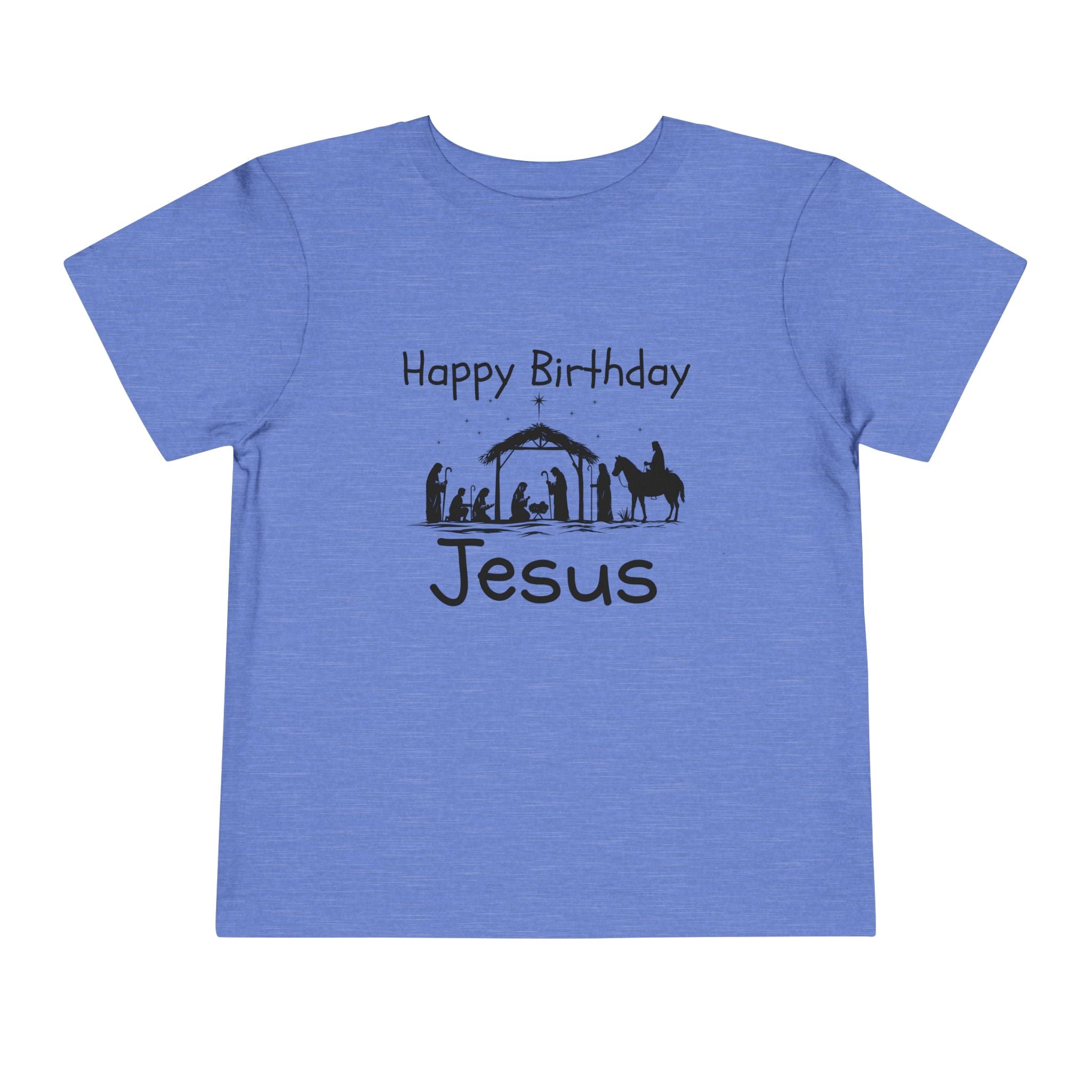 Happy Birthday Jesus Christian Christmas Shirt for Toddlers Short Sleeve Tee Christian Toddler Christmas Shirt