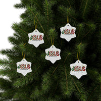 Ceramic Ornament — "Jesus Is The Reason For The Season" Nativity Christmas Tree Decoration