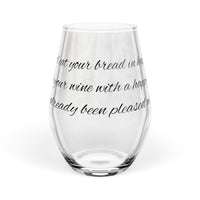 Eat Your Bread and Drink Your Wine Stemless Wine Glass - 11.75oz