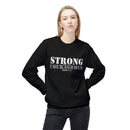 Strong & Courageous Crewneck Sweatshirt — Jeremiah 1:9 Inspirational Christian Pullover