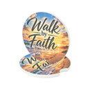 Walk by Faith – Beach Sunrise Christian Car Coaster