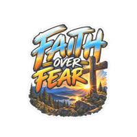 Faith Over Fear – Mountain Cross Christian Vinyl Sticker