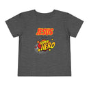 Toddler Tee - "Jesus Is My Superhero" Comic-Style Christian Shirt