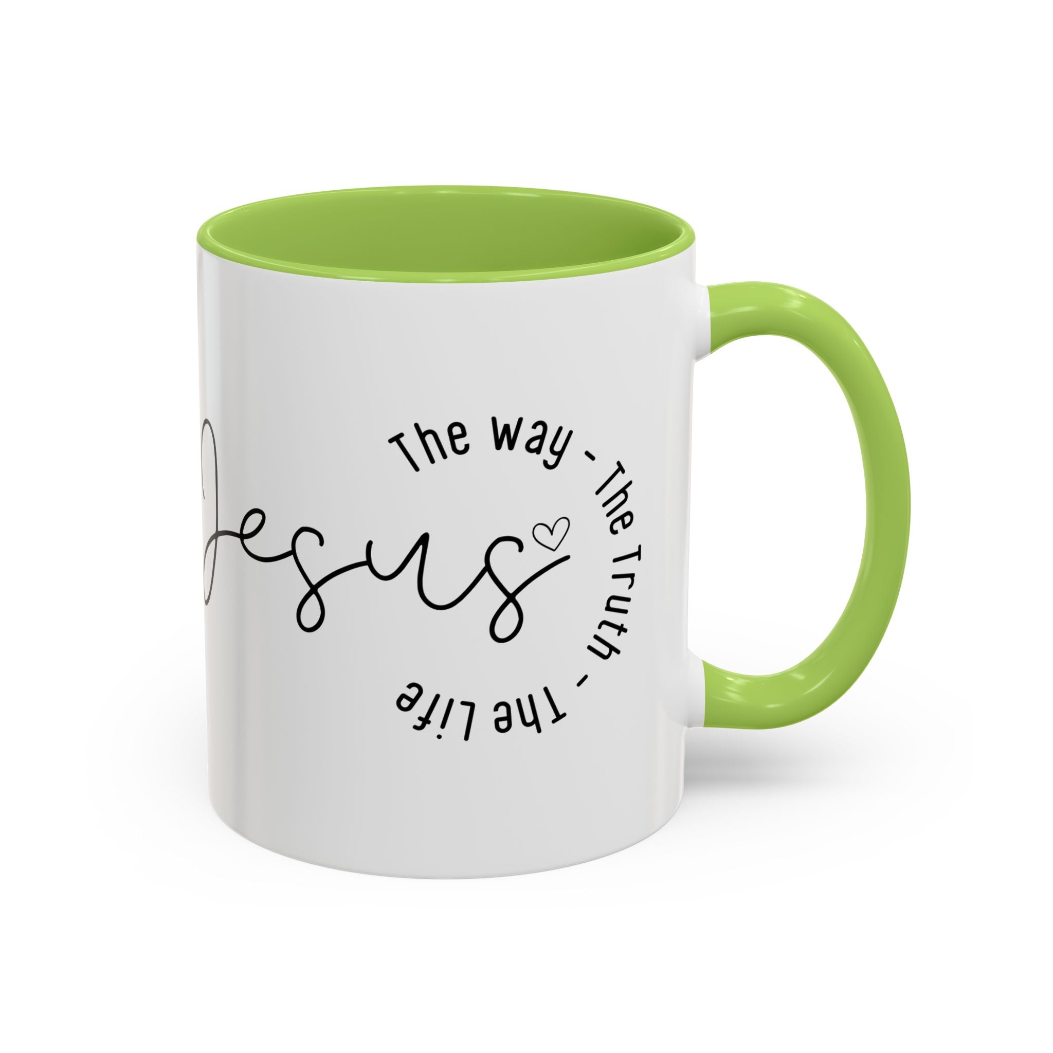 Jesus Coffee Mug – Script Faith Mug with “Jesus: The Way • The Truth • The Life” – Inspirational Religious Gift