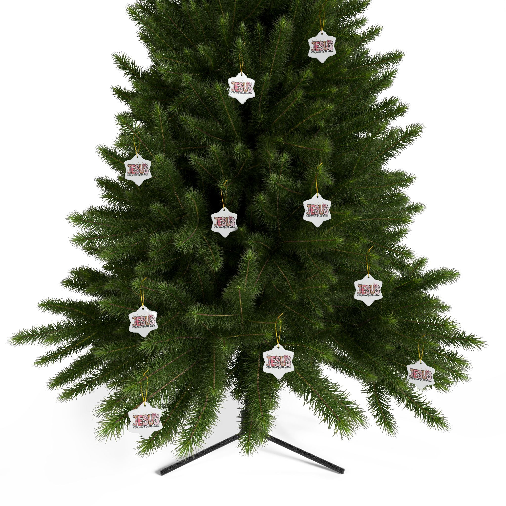 Ceramic Ornament — "Jesus Is The Reason For The Season" Nativity Christmas Tree Decoration
