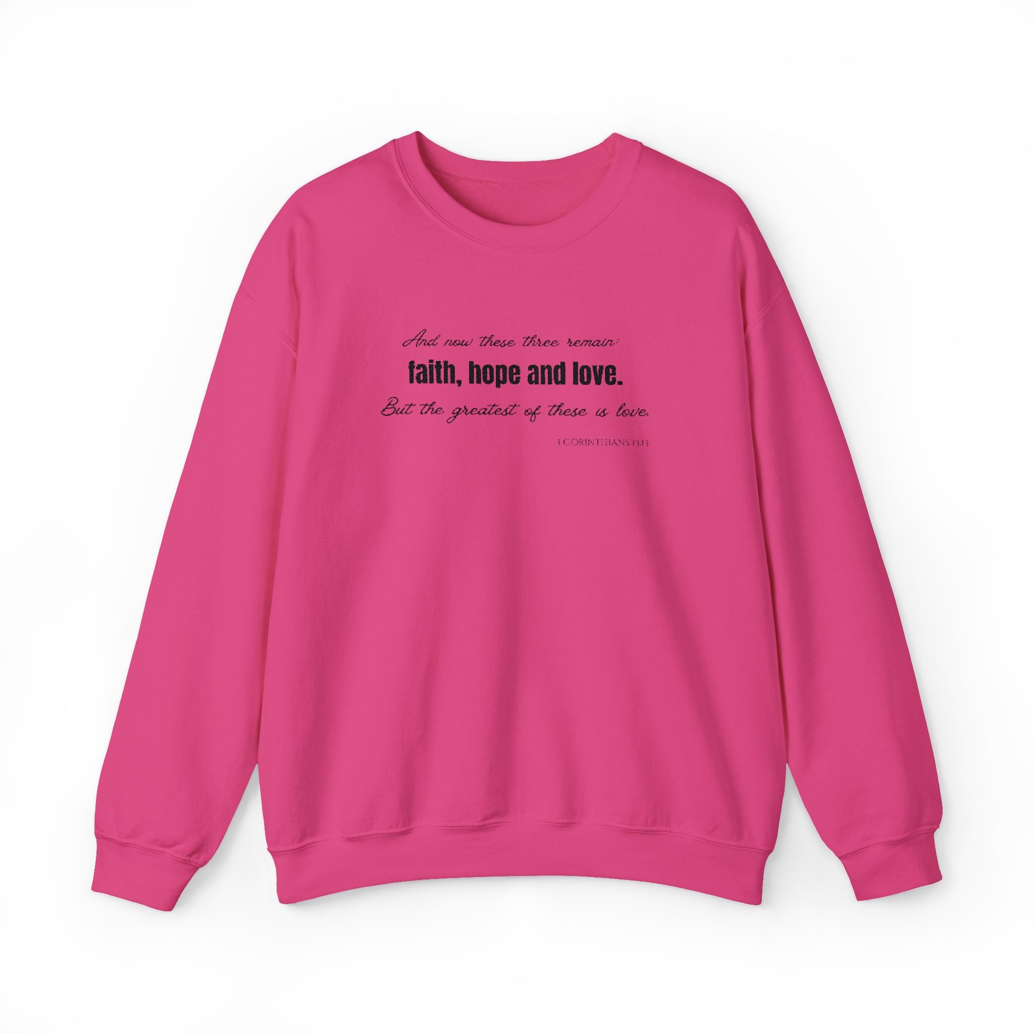 Embroidered Corinthians Faith, Hope Love Unisex Heavy Blend Crewneck Sweatshirt
