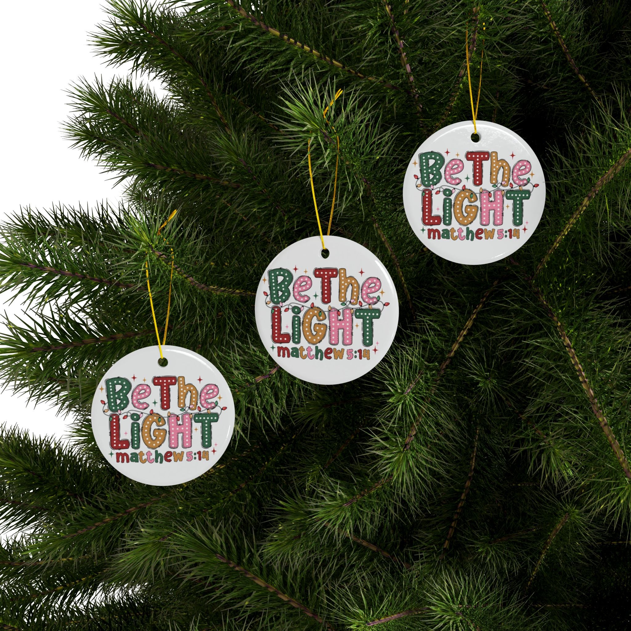 Ceramic Ornament — "Be The Light" Nativity Christmas Tree Decoration