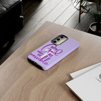 Samsung - "With God All Things Are Possible" Inspirational Purple Tough Case