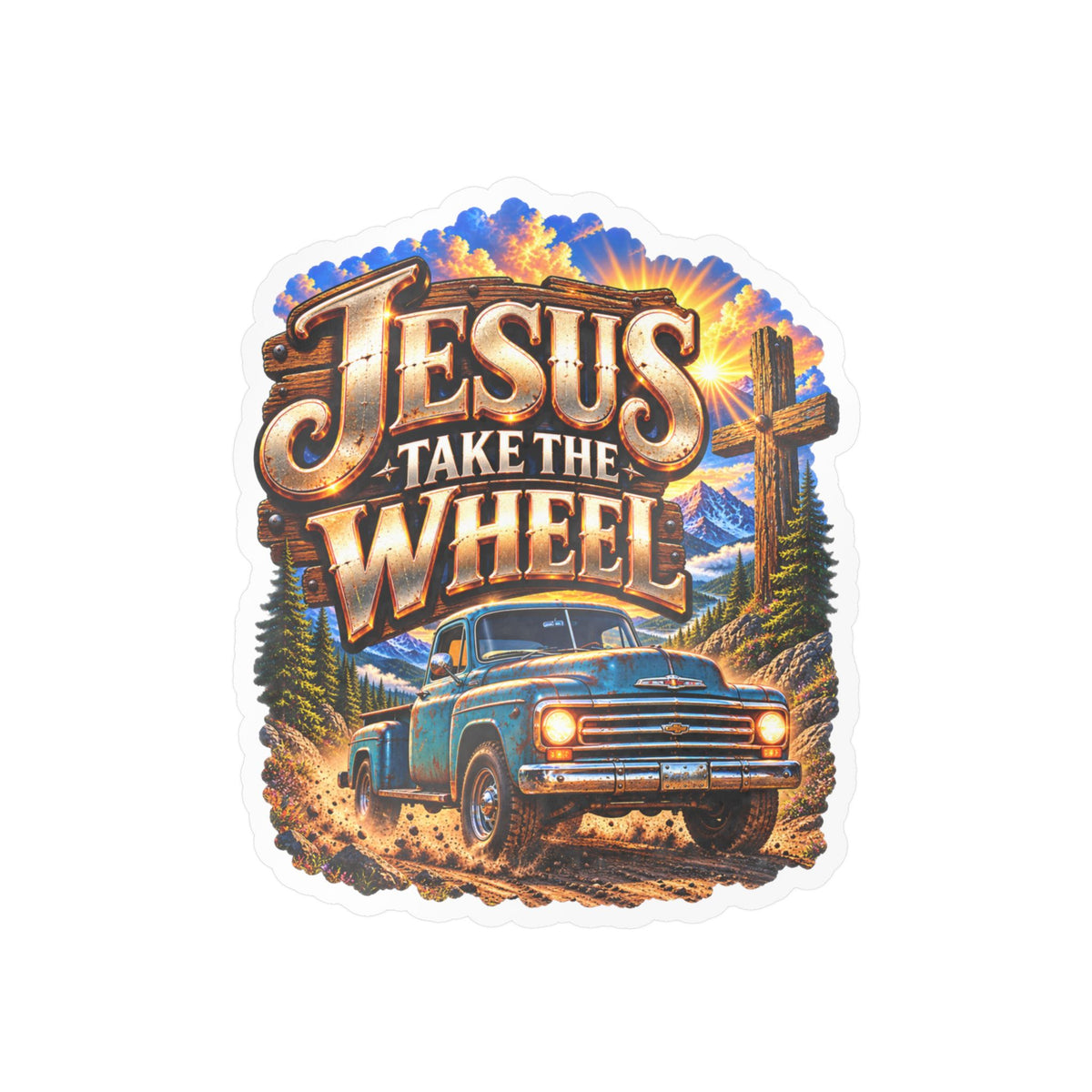 Jesus Take the Wheel – Vintage Truck Christian Vinyl Sticker