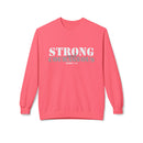 Strong & Courageous Crewneck Sweatshirt — Jeremiah 1:9 Inspirational Christian Pullover