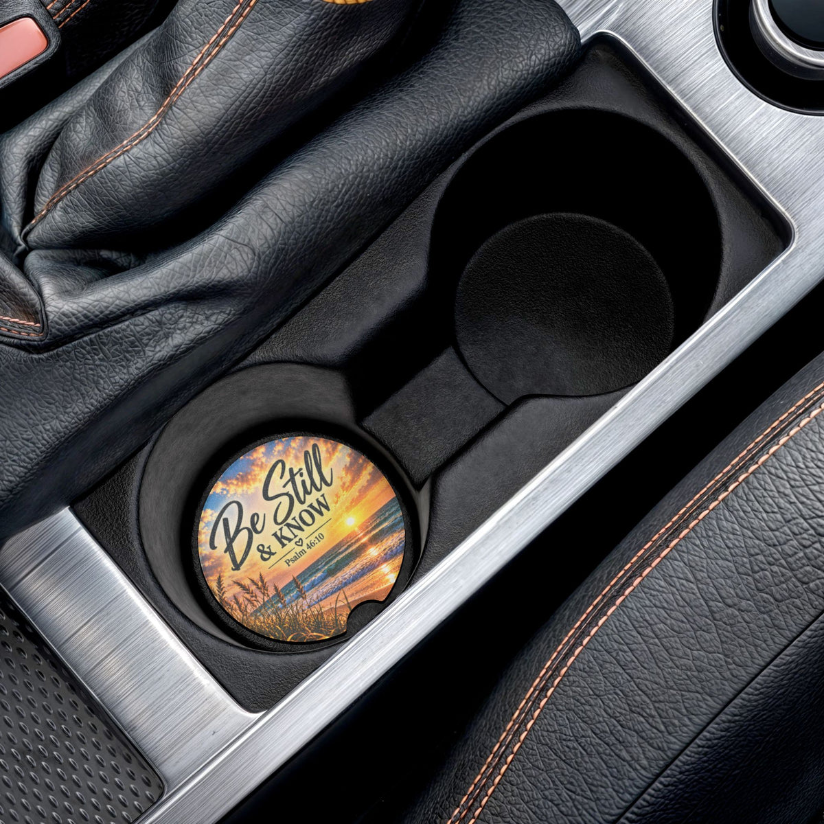 Be Still and Know Christian Soapstone Car Coaster