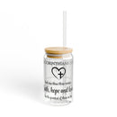 Faith Hope Love Sipper Glass, 16oz - Christian Gifts for Women Men - Faith Based Gifts