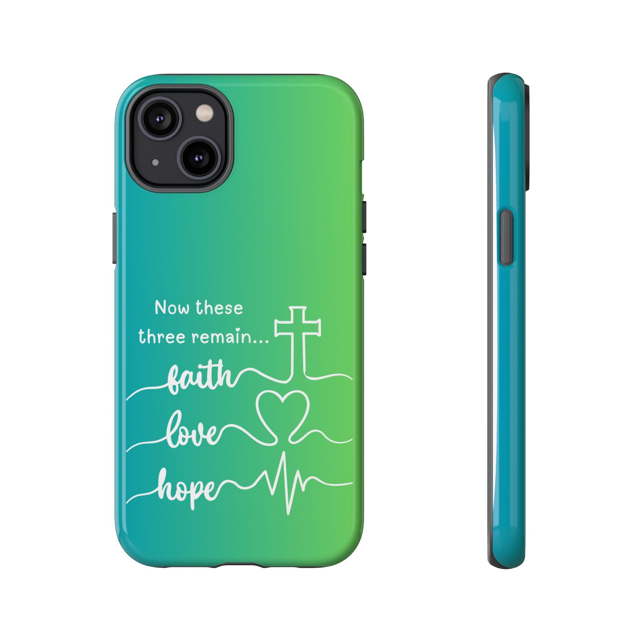 iPhone - 'Faith Love Hope' Christian Cross Protective Cover