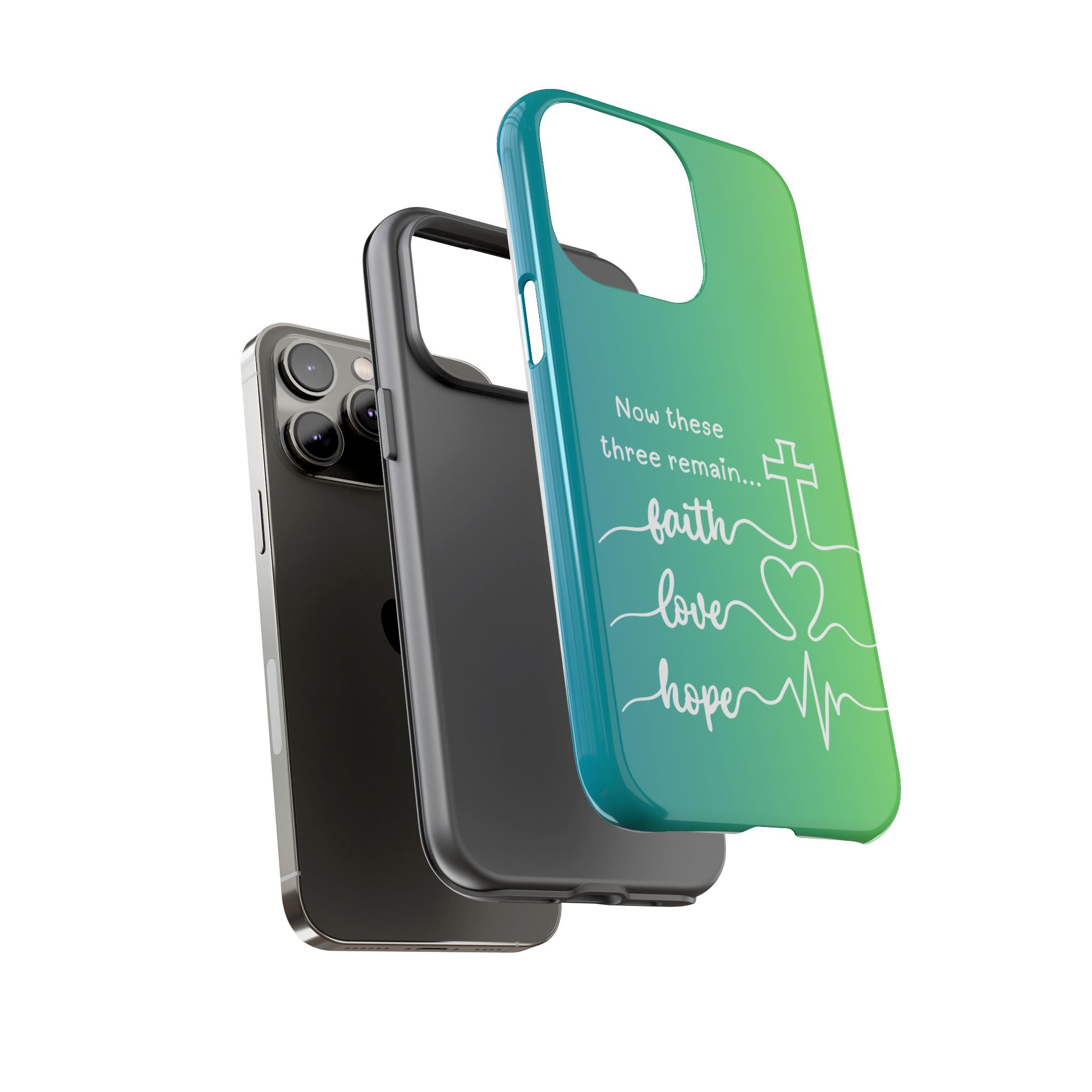 iPhone - 'Faith Love Hope' Christian Cross Protective Cover