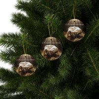 Ceramic Ornament — "A Savior Was Born" Nativity Christmas Tree Decoration