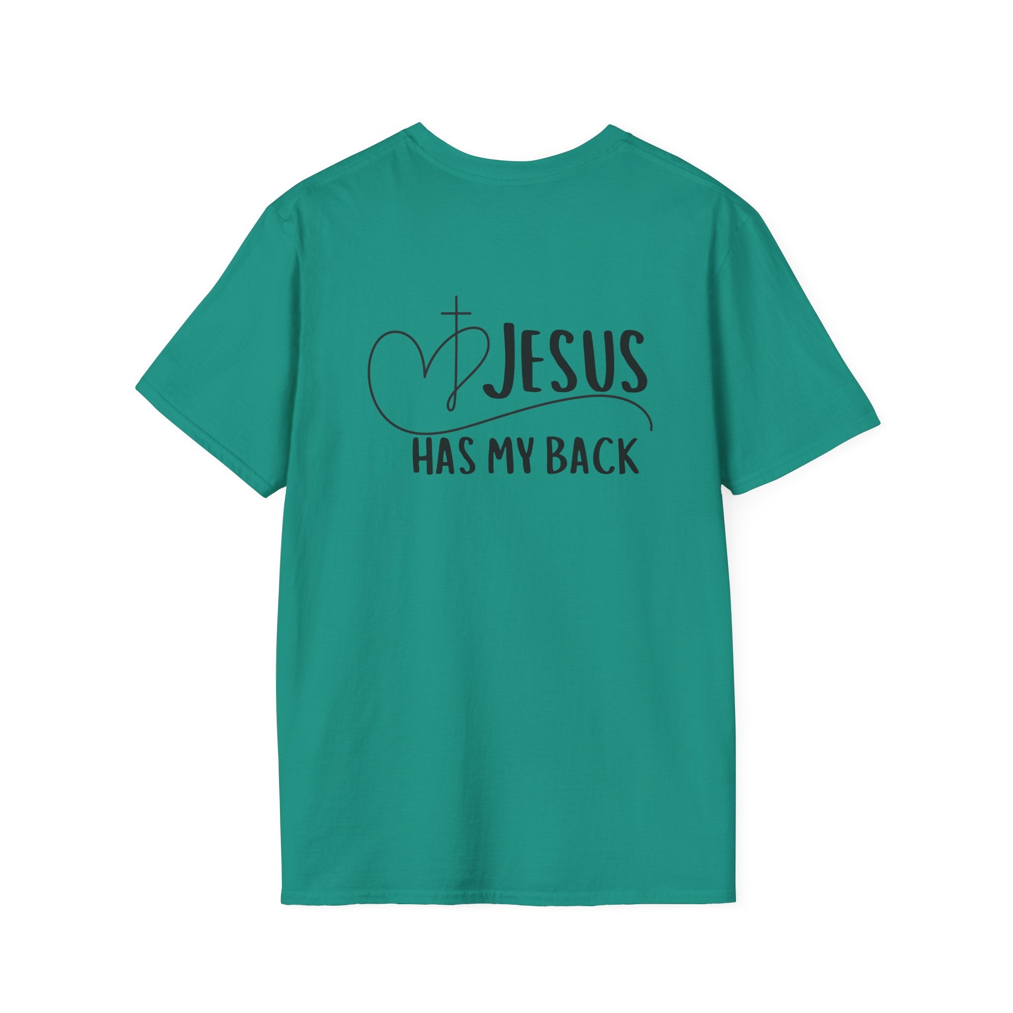 Back design - Christian T-Shirt — "Jesus Has My Back" Inspirational Faith Tee