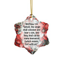 Ceramic Ornament — "They Shall Call His Name Emmanuel" Nativity Christmas Tree Decoration