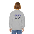 Back design - Youth Crewneck Sweatshirt - 1 Timothy 6:7 Faith Graphic (All You Need Is God)
