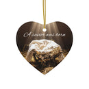 Ceramic Ornament — "A Savior Was Born" Nativity Christmas Tree Decoration