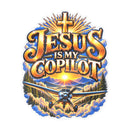 Jesus Is My Copilot – Cross & Airplane Christian Vinyl Sticker