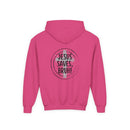 Back design Youth Hoodie - "Jesus Saves, Bruh!" Cross Christian Pullover