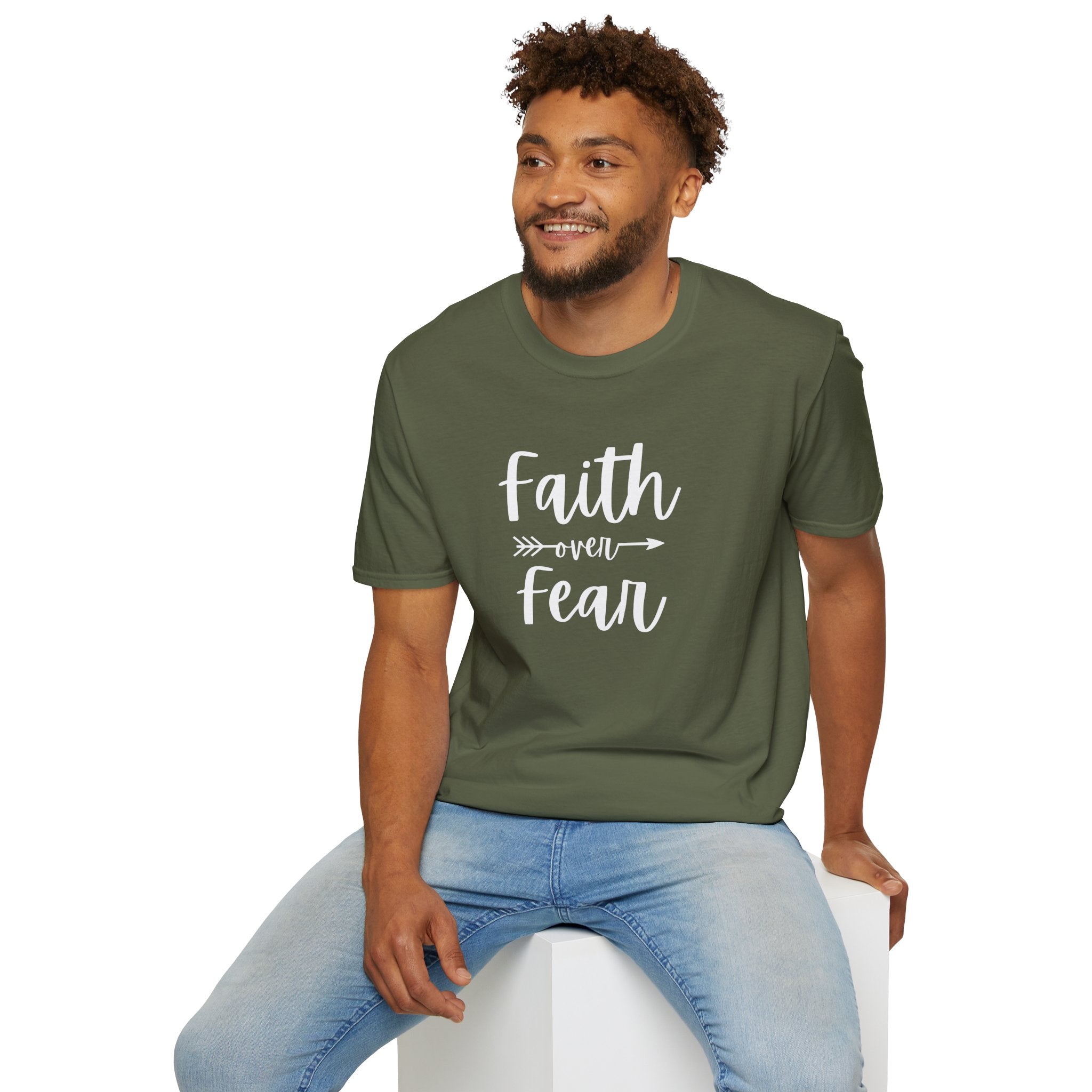 Faith Over Fear Unisex Softstyle T-Shirt | Christian Shirts for Women Men - Faith Based Gifts