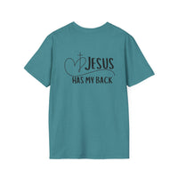 Back design - Christian T-Shirt — "Jesus Has My Back" Inspirational Faith Tee