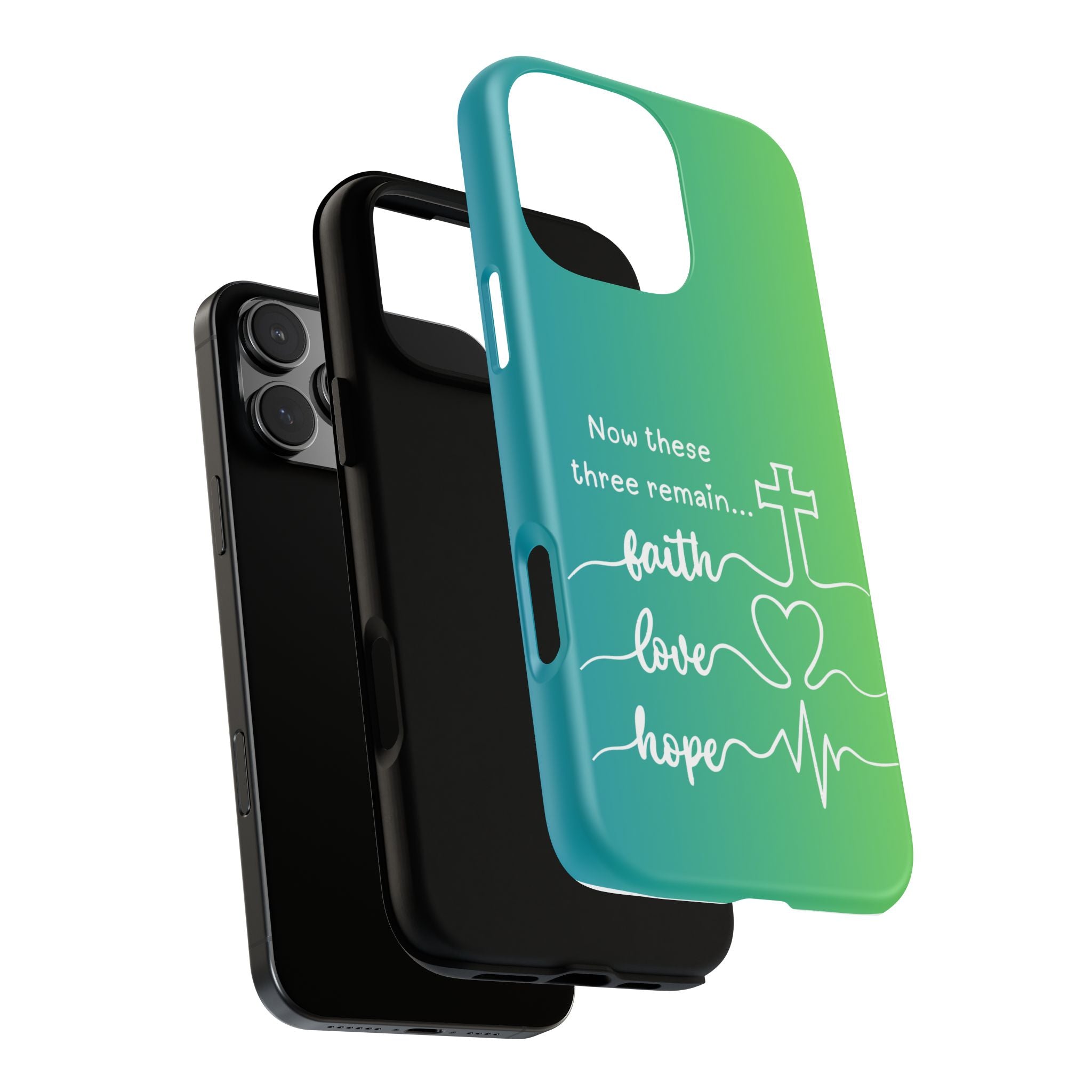 iPhone - 'Faith Love Hope' Christian Cross Protective Cover